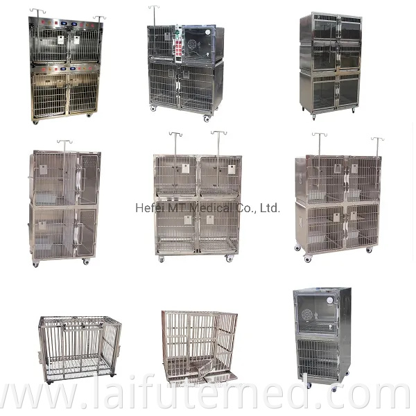 Stainless Steel Animal Hospital Medical Equipment ICU Intensive Care Unit Stainless Steel Veterinary Cages Vet Oxygen Cage for Animals